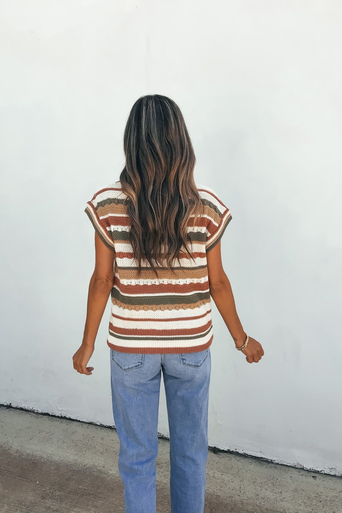 Field Day Stripe Sweater Vest - Olive - Image 4
