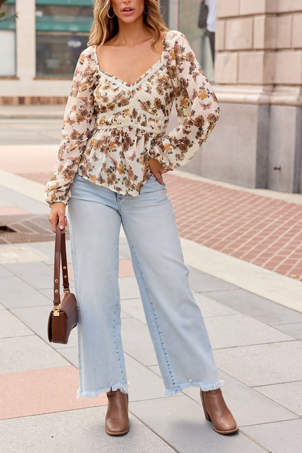 Hazel Floral Print Top - Cream | Pre Order - Image 5