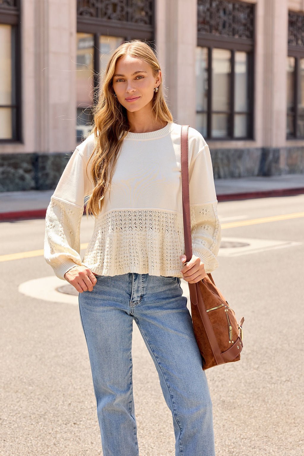 Wren Textured Sweater - Cream - Image 2
